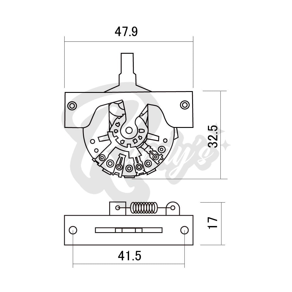 CRL by Electroswitch 3-Way Vintage Style Lever Switch - Fits Gibson® Blueshawk®